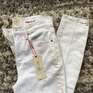 AOLA White High Waisted Skinny Jeans